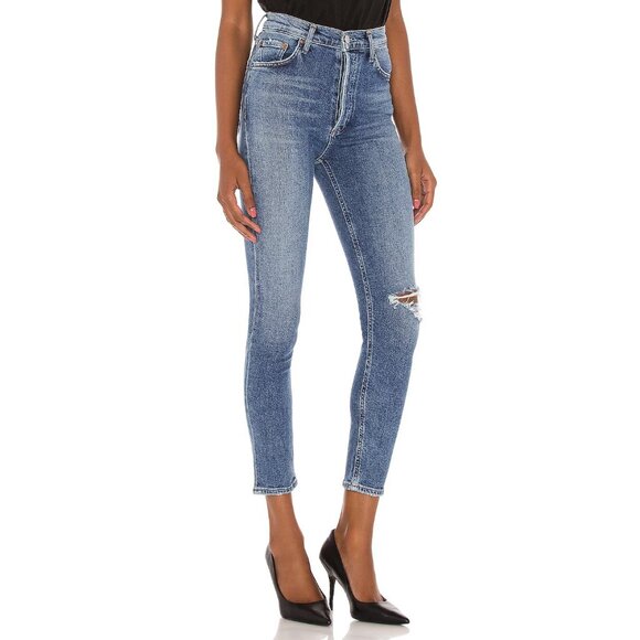 NWT AGOLDE Nico High Rise Slim in Shoreline Stretch Jeans 28 $168 - Picture 2 of 10